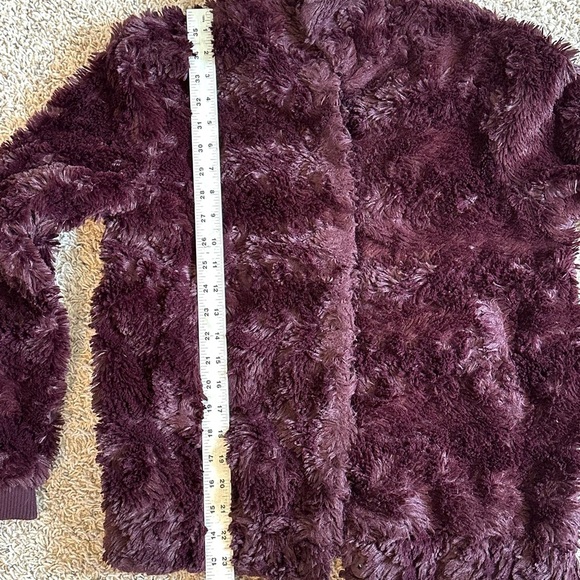 Anthropologie Sanctuary Mock Neck Shiraz (Purple) Faux Fur Teddy Jacket Sz M - Picture 11 of 11